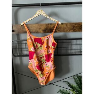 Spiegel Patchwork Floral Orange Swimsuit | 14